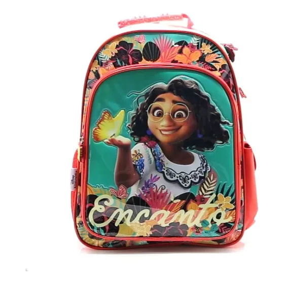 Mochila Escolar Encanto Disney Mirabel Mariposa Color Rojo Diseño de la tela Liso