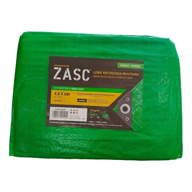 Lona Reforzada Impermeable Multiuso 4.8 X 6 Mts. Zasc