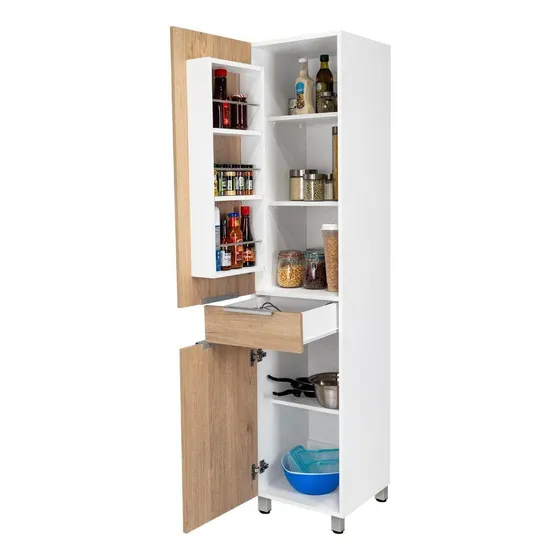 Mueble Alacena Melia Blanco Rovere Con Patas De Acero