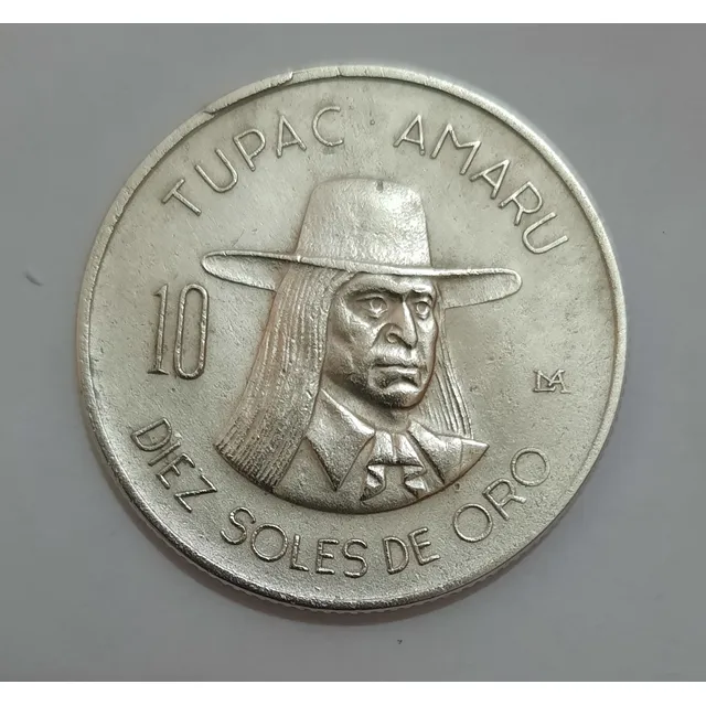 Moneda Antigua Peruana De 10 Soles Tupac Amaru El Cacique