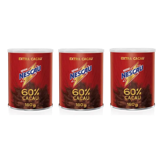 3 Café Instantâneo Cappuccino Nescafé Solúvel Chocolate 