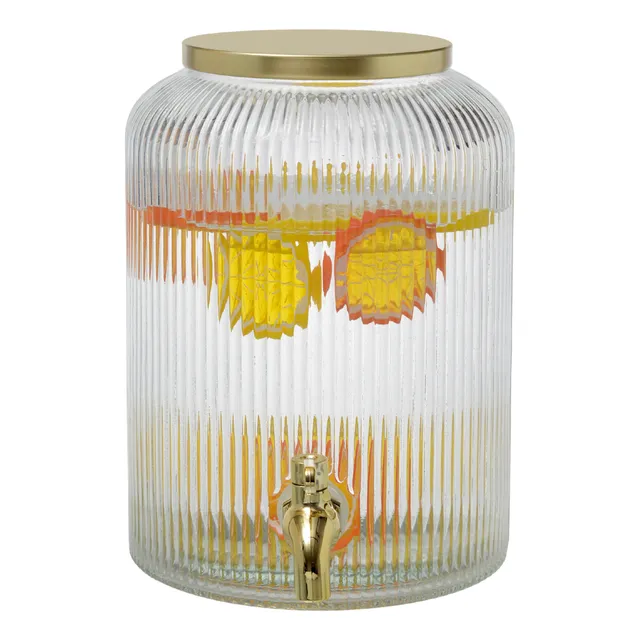 Vitrolero Dispensador De Agua Vidrio Cristal 5 Lts Vittori Acanalado 1 Pieza