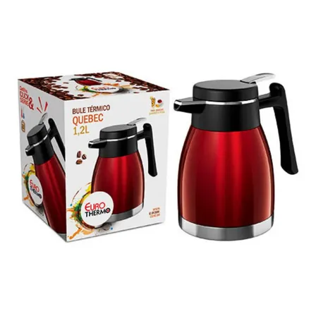 Bule Térmico Quebec 1,2 L Café Gatilho Click Euro Vermelho Liso
