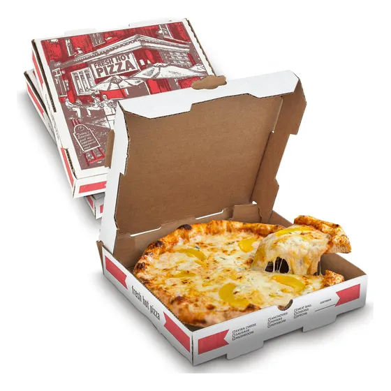 Caja Carton Corrugado Blanco Rojo Largo Ancho Profundidad