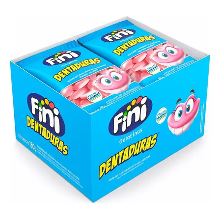 Fini Mini Dentaduras Display Caixinha Com 12 Unidades De 15g - Balas De Gelatina