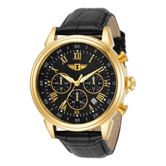Reloj De Vestir Invicta I Para Hombres, 44mm Negro Cuero