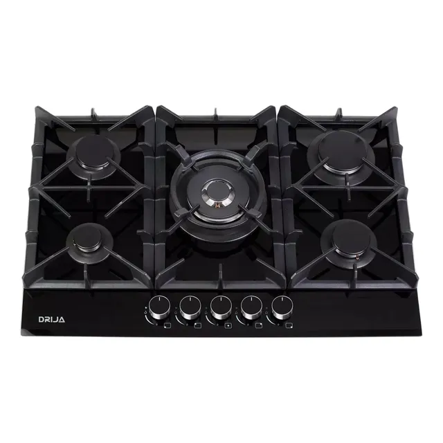 Tope A Gas 76cm Drija C/perillas Vitroceramica Negro Toscana