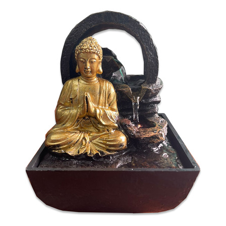 Fuente De Agua Chica Con Luz De Buda Abundancia Dorado Fuente De Agua Chica Con Luz De Buda Abundancia Dorado