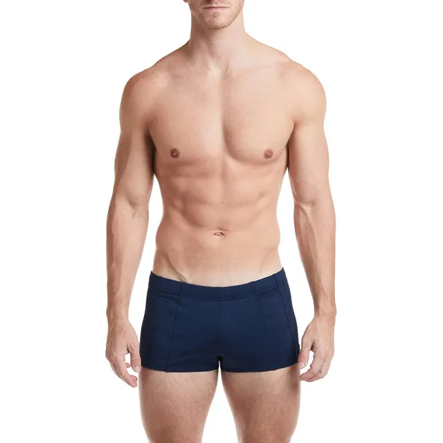 Bañador Deportivo Azul Marino Malla Corte Cuadrado