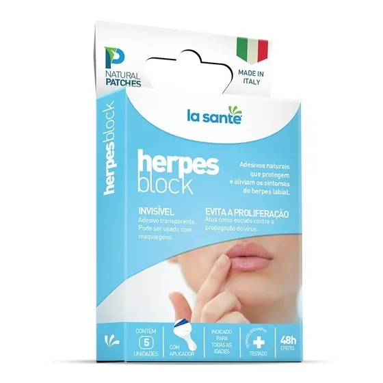 Herpes Block ® Adesivo Curativo Herpes Labial Tipo Compeed