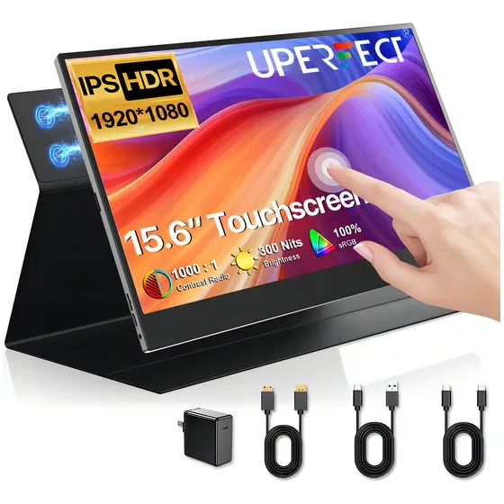 Monitor Portátil Gamer Uperfect Su7 de 15.6" Touch Screen Full HD com IPS e USB-C