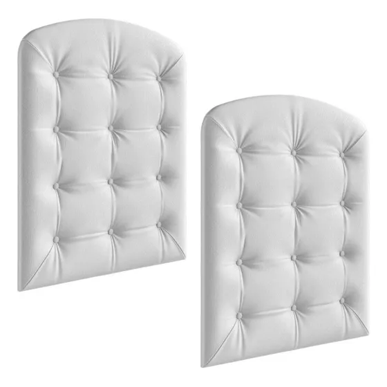 Cabeceira Capitonê Para Berço Elo Peroba Mdf Corino Branco