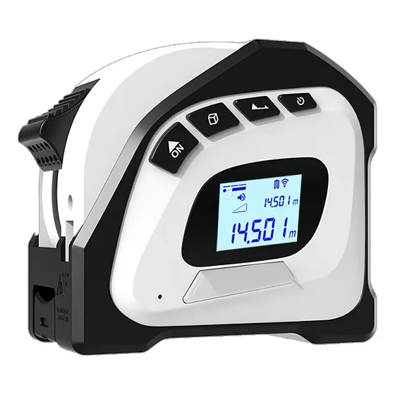 Trena a Laser Qfun 40m com Fita Métrica 5m 2 em 1, Alta Precisão, USB Recarregável, Tela LCD, Medido
