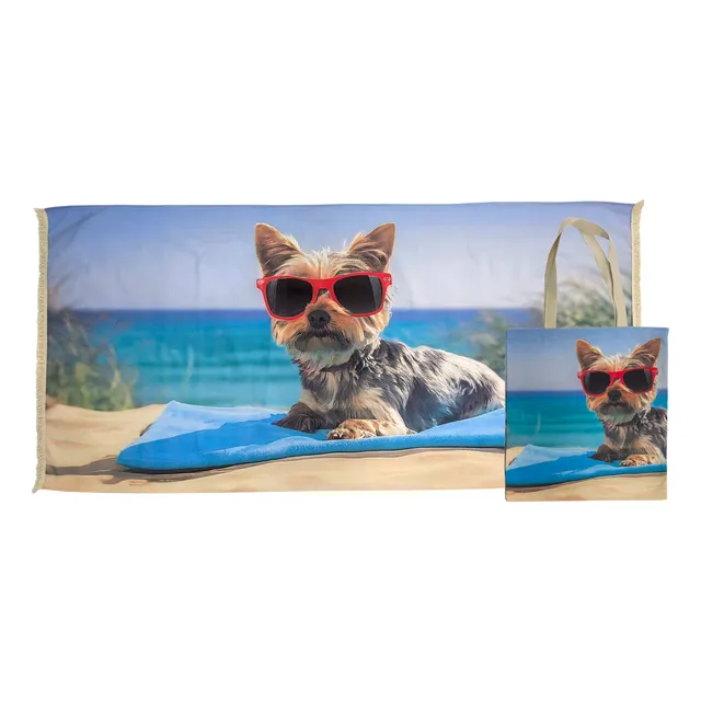 Lona Y Bolsa De Playa De Gabardina 100%algodón De 150 X 75cm