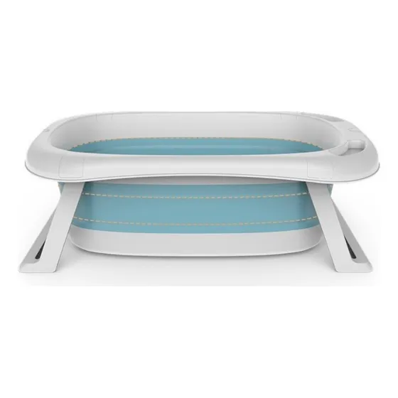 Bañera Para Bebés Plegable Con Termómetro Celeste