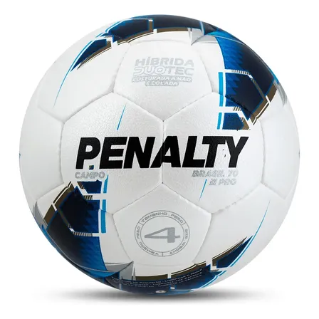 Bola Futebol De Campo Penalty Brasil 70 Pro N4 Cor Azul Recomendado para crianças de 8 a 12 anos.