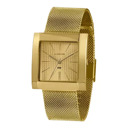 Relogio Lince Feminino Lqg4654l C1kx Dourado Quadrado