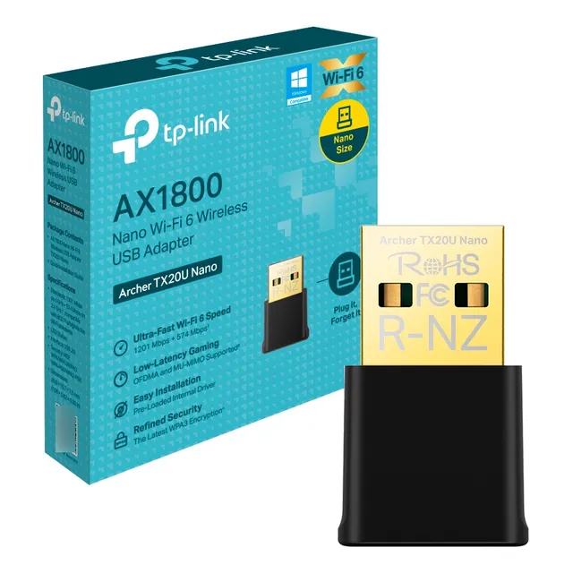 ADAPTADOR DE WIFI USB TP-LINK ARCHER TX20U NANO AX1800