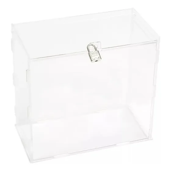 Caja Buzón Alcancía P/  Tarjetas Transparente Con Cerradura