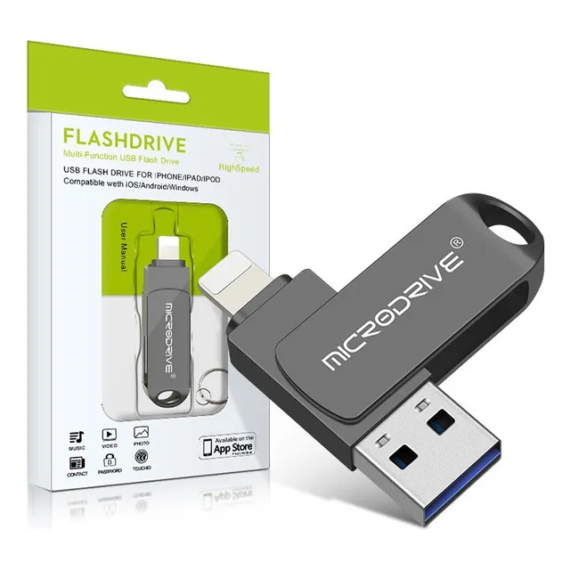 Tarjeta De Memoria Usb iPhone 3.0 Pendrive 128gb, 2 En 1 