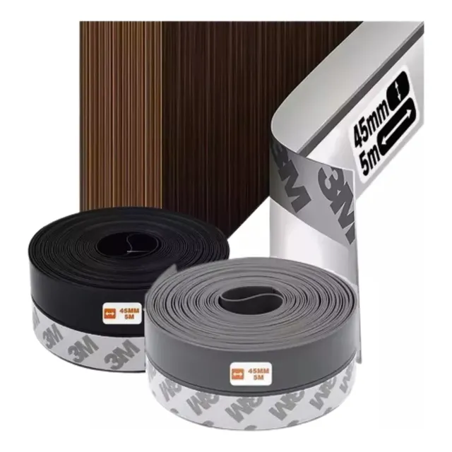 2 Tiras De Sellado Guardapolvos 5m Polvo Anti-bug De Sellado Negro-gris
