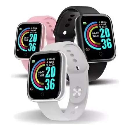 Smartwatch D20 Y68 Tela 1.3 Sport Monitor Cardíaco