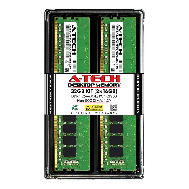 A-tech 32 Gb (2x16 Gb) Ddr4 2666 Mhz Udimm Pc4-21300 (pc4-2.