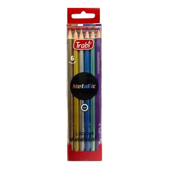 Lapices Metalizados Trabi X 6 Colores