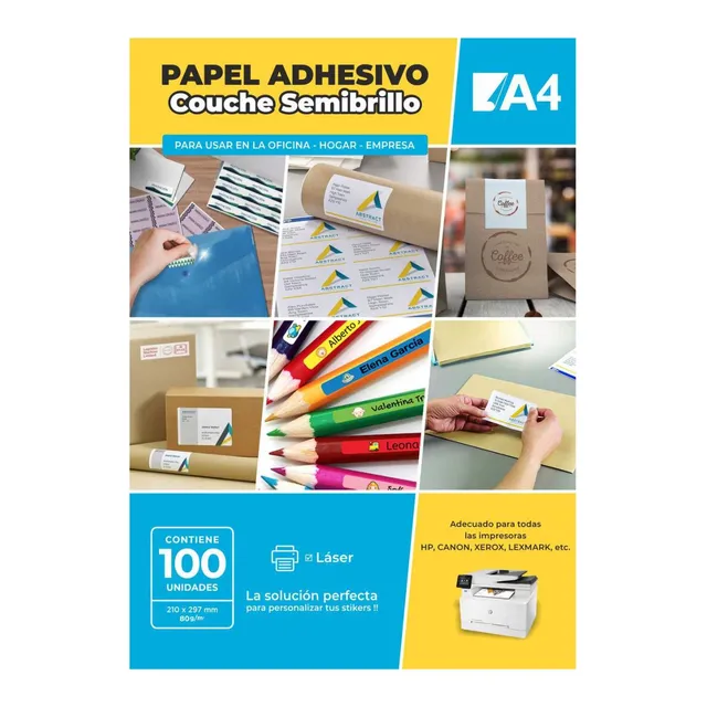 Papel Auto Adhesivo Para Imprimir Desde Cualquier Impresora 