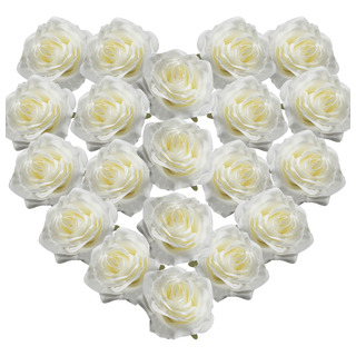 20 Piezas Cabezas Flores Rosa Artificial Decoración Boda Fiesta Color Blanco Leche 20 Piezas Cabezas Flores Rosa Artificial Decoración Boda Fiesta Color Blanco Leche
