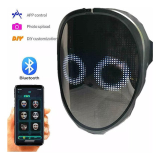 Máscara De Luz Led Bluetooth Rgb Para Fiesta De Halloween Máscara De Luz Led Bluetooth Rgb Para Fiesta De Halloween