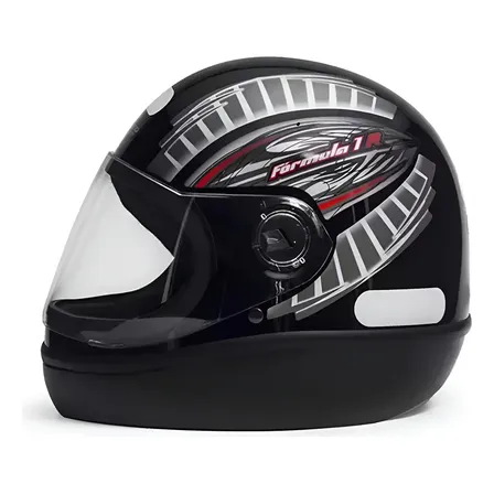 Capacete Moto Taurus Fórmula 1 Viseira 2mm Modelo Novo Preto
