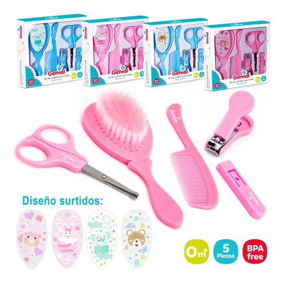 Estuche Kit Set Bebe Cuidado 5 Piezas Cepillo Corta Uñas