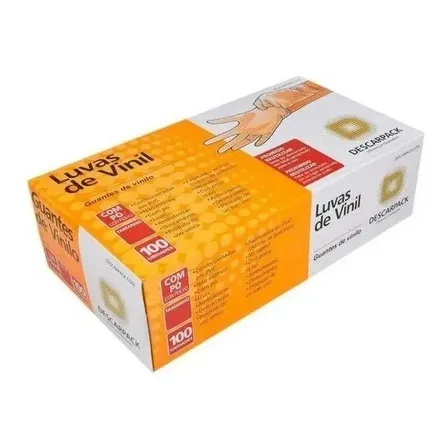 Luvas Descartáveis Descarpack Luvas Descarpack Cor Transparente Tamanho M De Vinil Com Pó X 100 Unidades