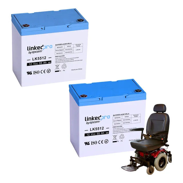 2 Piezas Reemplazo Break Lk12550 12v 55ah Linked Pro Ps12550