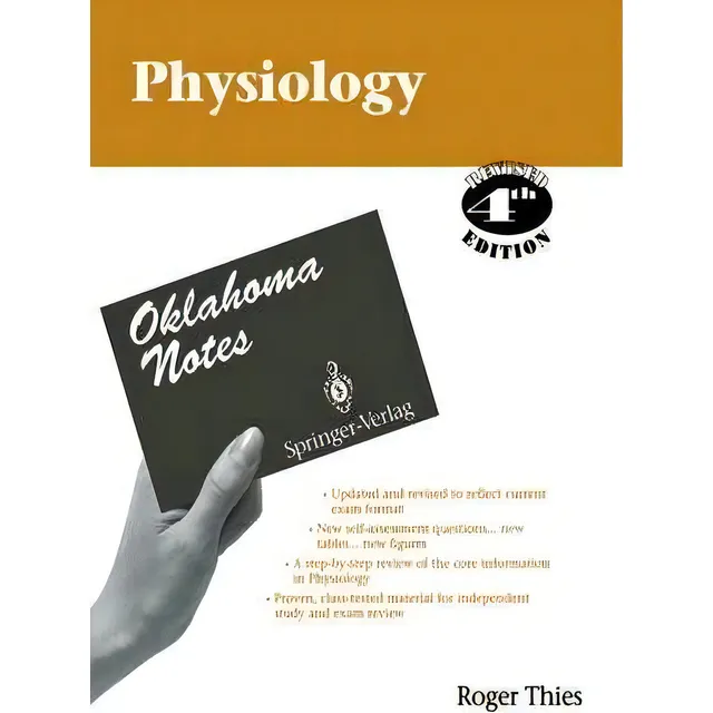 Physiology, De Roger Thies. Oklahoma Tes, Vol. 1. Editorial Springer Verlag New York Inc, Tapa Blanda, Edición 4th Edition En Inglés