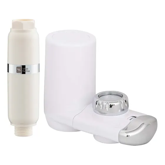 Pack Sin Cloro Filtro Purificador De Agua Para Ducha Y Grifo Color Blanco