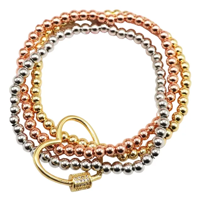 Pulsera De Balínes Con Dije Para Dama De Oro Chino