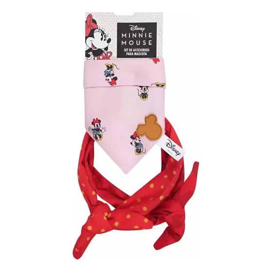 Pack De Bandana Y Moños Para Mascotas Minnie Colores