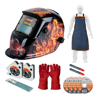 Careta Electrónica P/soldar C/ Escuadras Y Kit De Protección Careta Electrónica P/soldar C/ Escuadras Y Kit De Protección