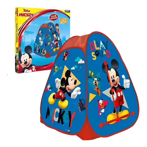 Barraca Infantil Portátil Mickey Tenda Toca Dobrável Disney 