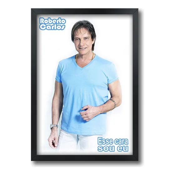 Quadro Mpb Jovem Guarda Roberto Carlos Com Moldura A3 B
