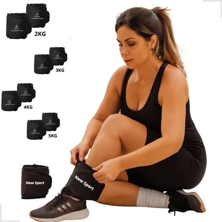 Kit Caneleira Peso 2kg 3kg 4kg 5kg Treino Func Saúde Força Preto