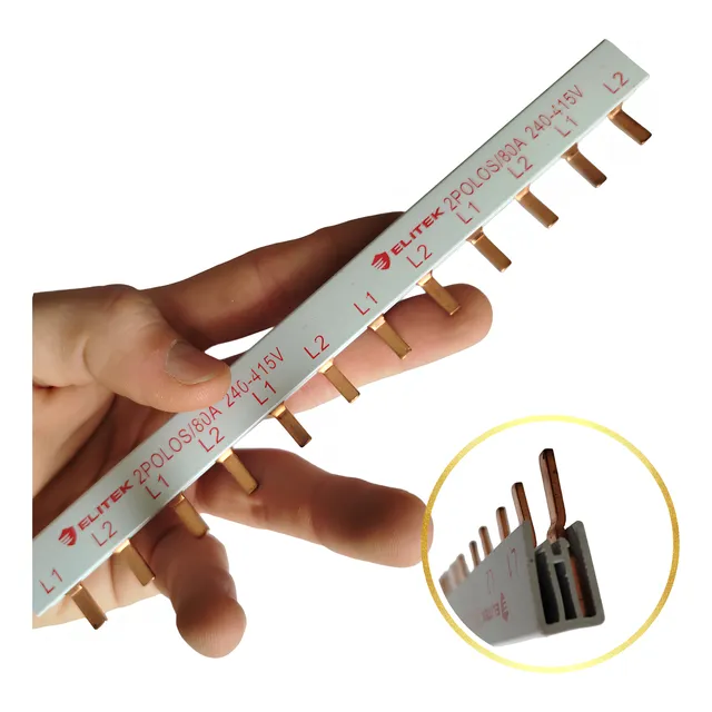 Barramento Bipolar 12 Polos 80a Pente Conexão 21,5cm P/ Disj