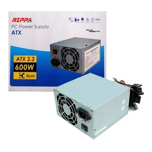Fuente De Poder 600w Rippa Atx 2.2 Pc Sata Nuevas 20+4 Pin