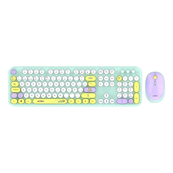Kit Teclado Y Mouse Acteck Creator Mk485 Inalambrico Tiffany