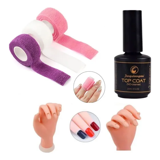 Kit Alongamento De Unhas Cabine Secadora + Bandagem E Mão