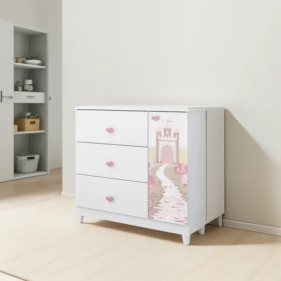 Cómoda Infantil Con Puerta Sofia Blanco - Kidscool