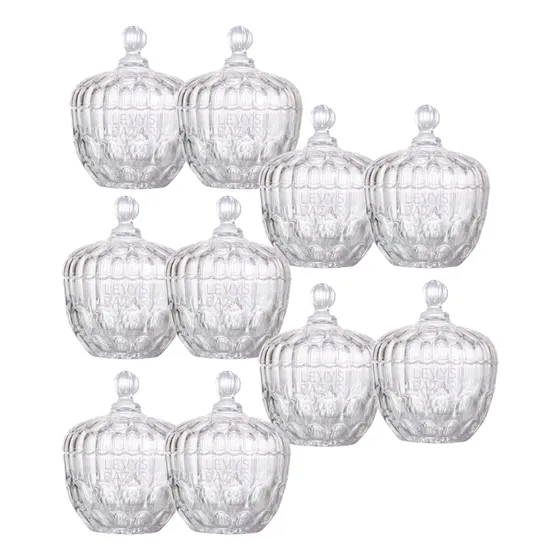 10 Portavelas Frascos Envase De Vidrio Apto Calor Velas Soja