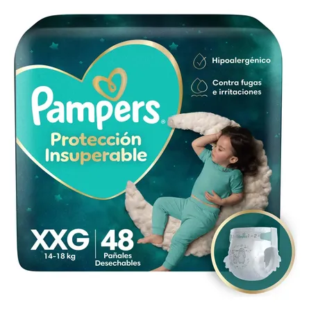 Pañales Pampers Protección Insuperable Talla XXG 48 Unidades